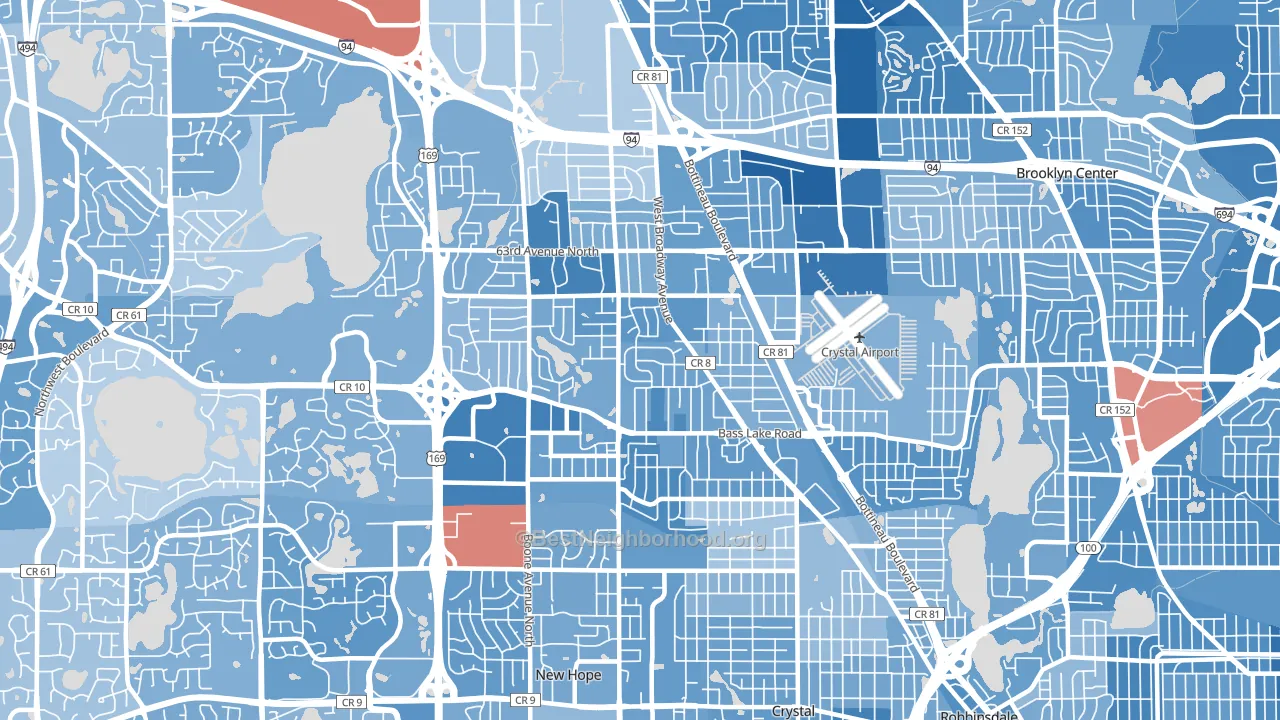 55428, MN block-group political-lean map