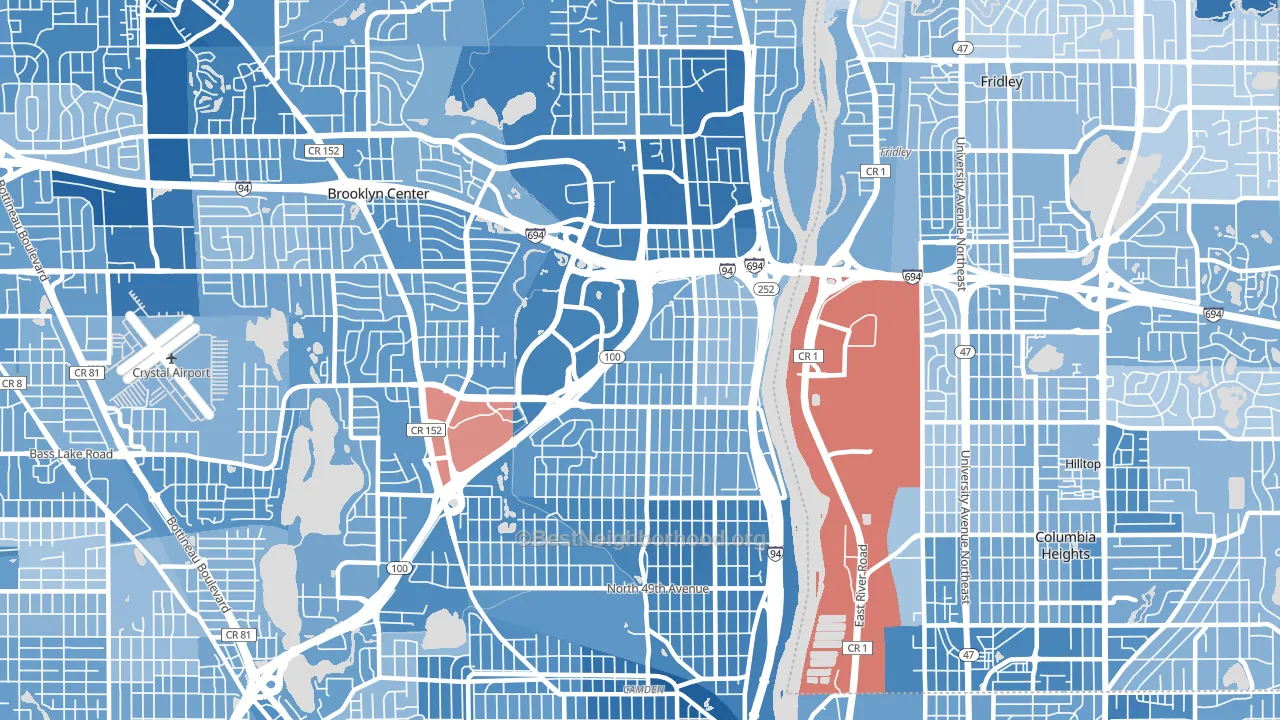 55430, MN block-group political-lean map