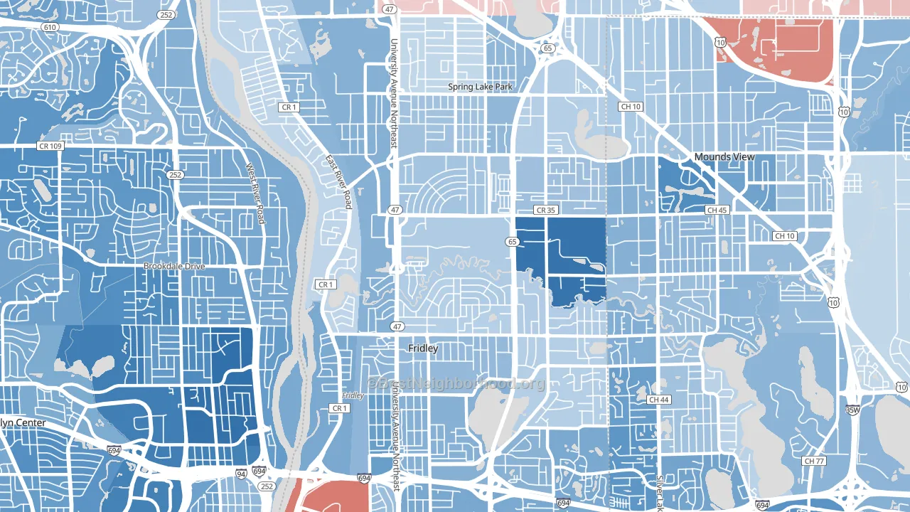 55432, MN block-group political-lean map