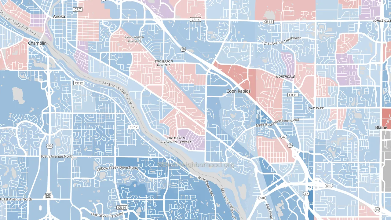 55433, MN block-group political-lean map