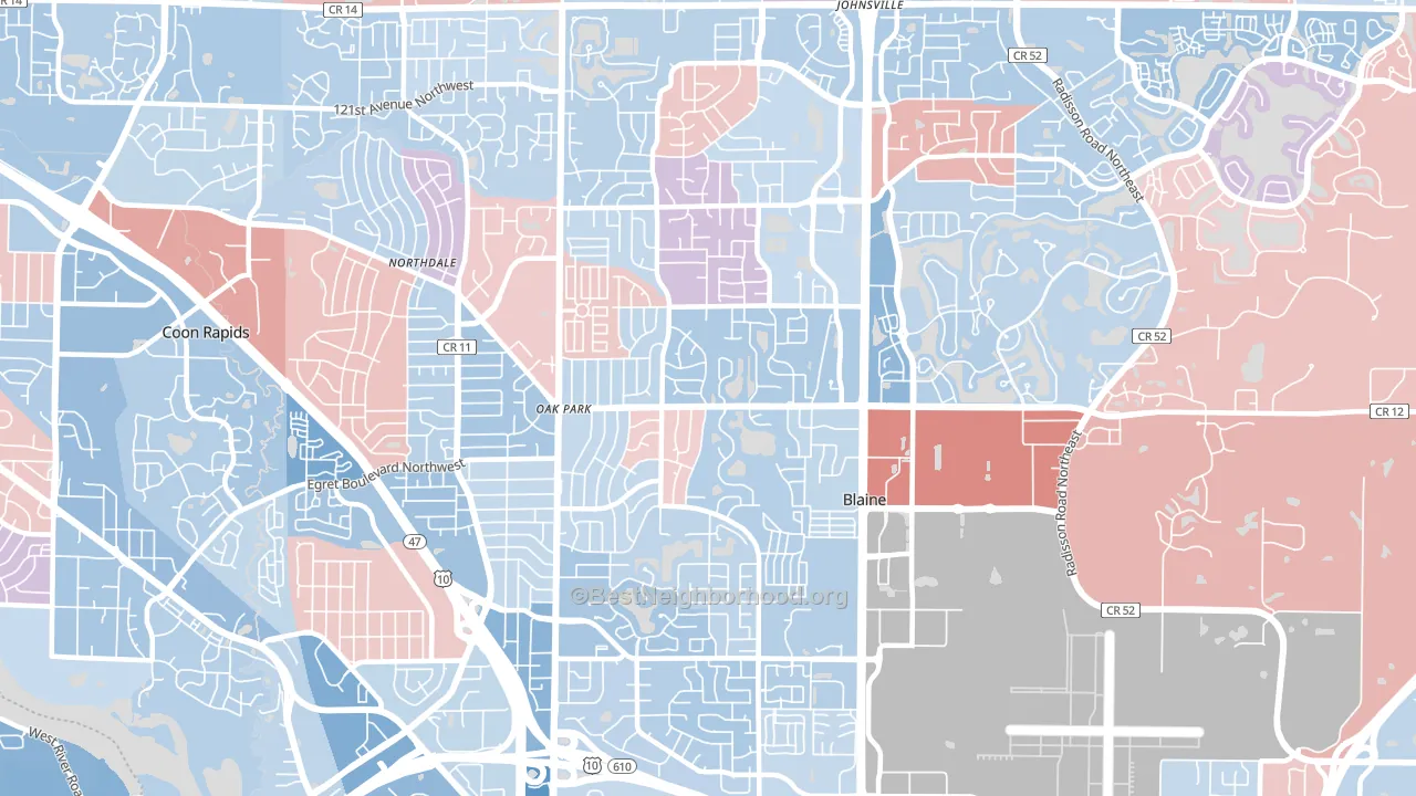 55434, MN block-group political-lean map