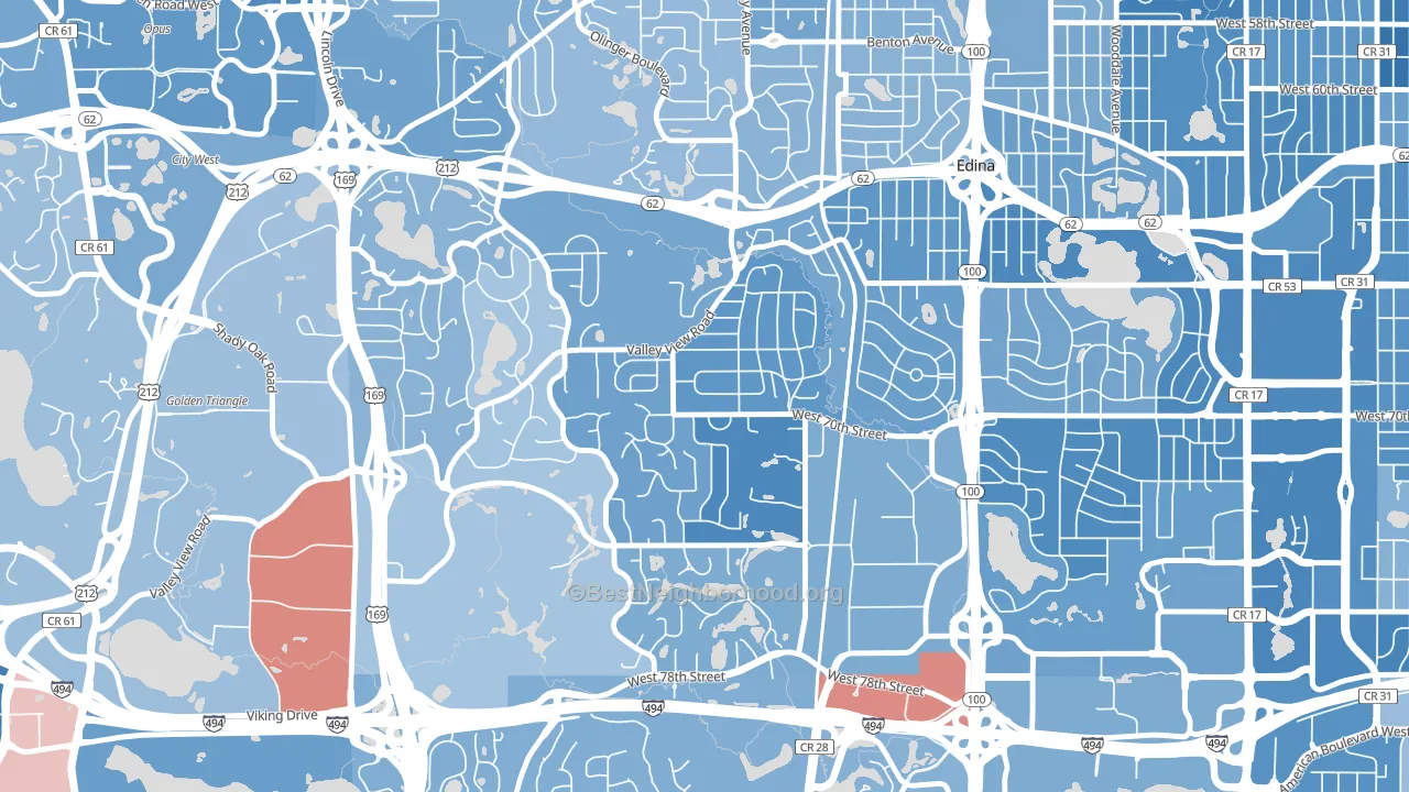 55439, MN block-group political-lean map