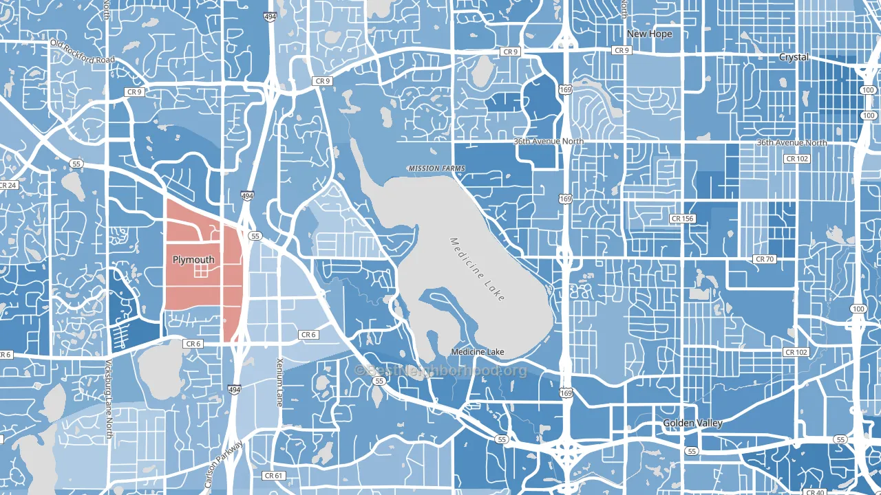 55441, MN block-group political-lean map