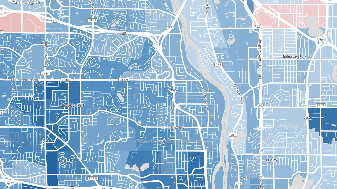 55444, MN block-group political-lean map