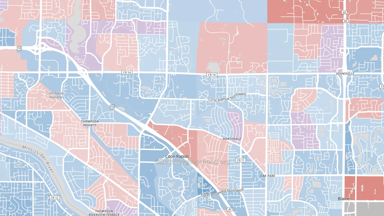 55448, MN block-group political-lean map