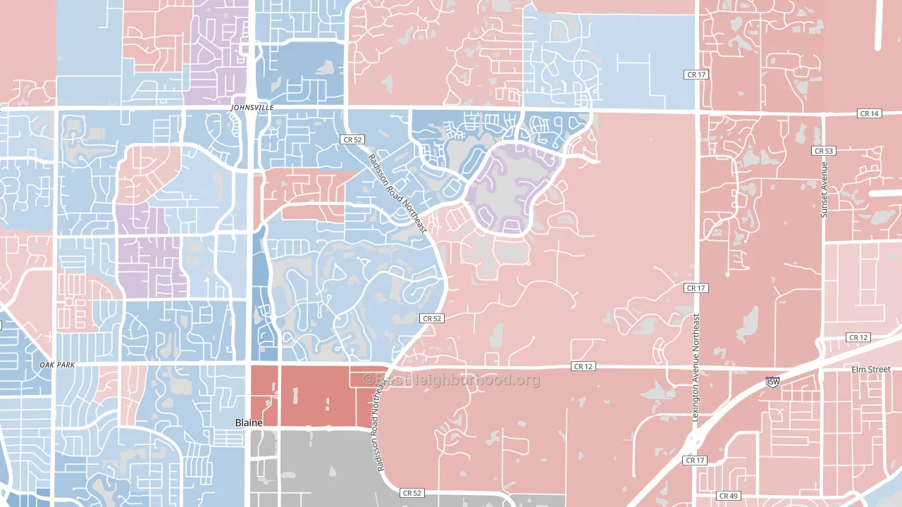 55449, MN block-group political-lean map