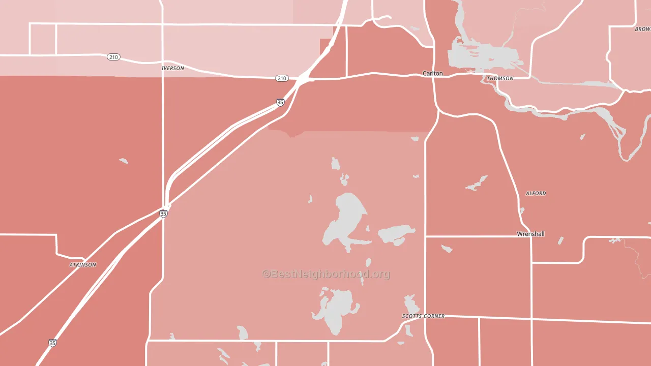 55718, MN block-group political-lean map