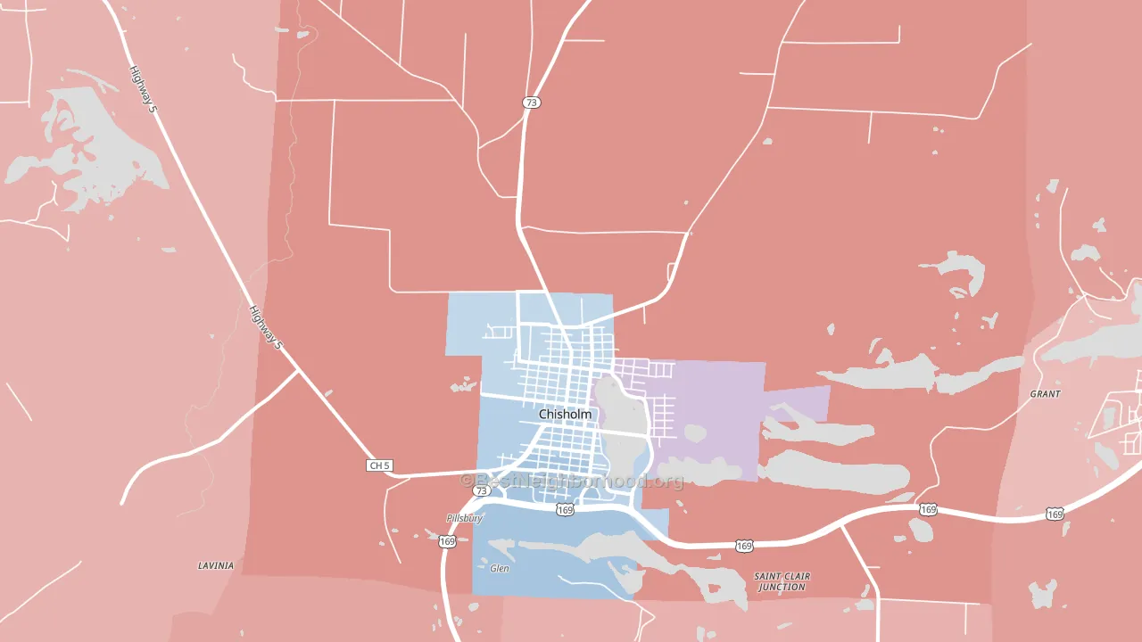 55719, MN block-group political-lean map