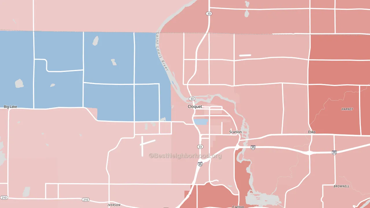 55720, MN block-group political-lean map