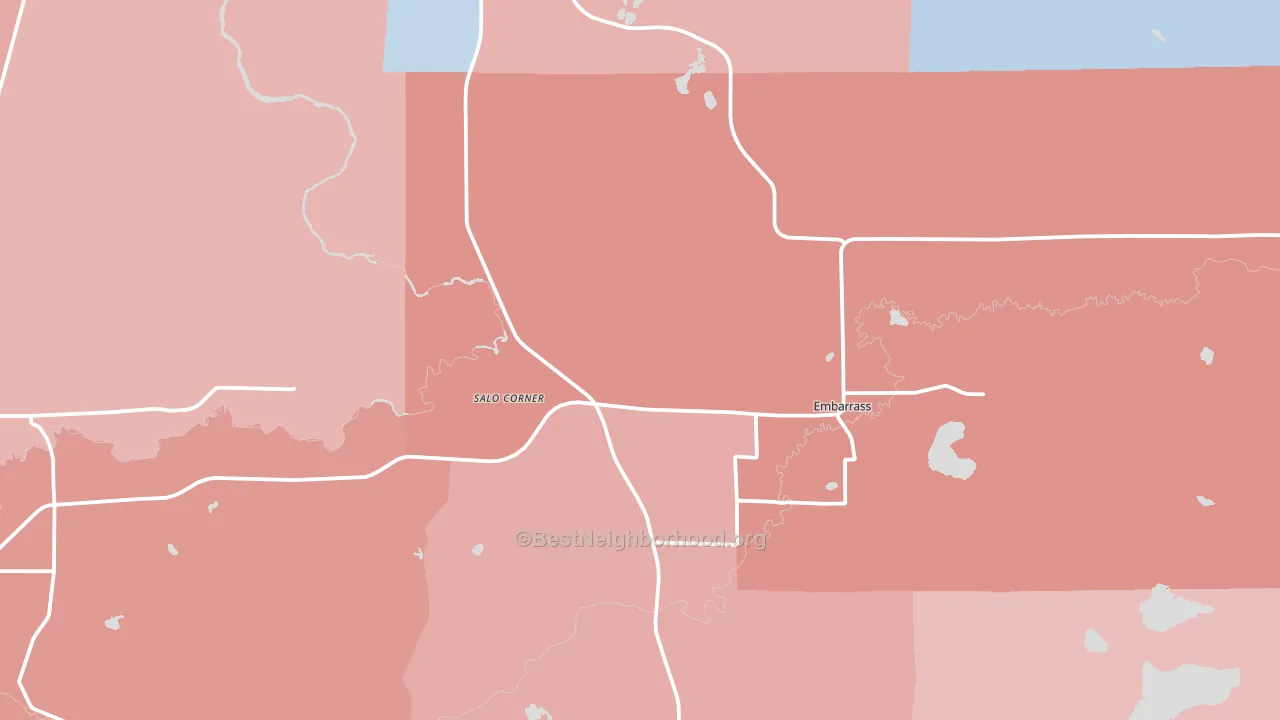 55732, MN block-group political-lean map