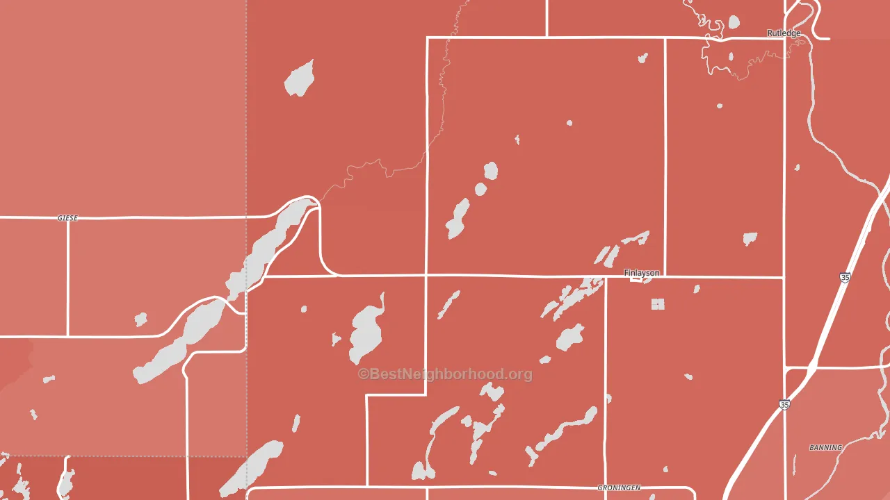 55735, MN block-group political-lean map