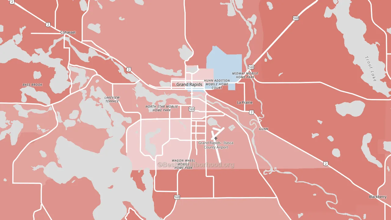55744, MN block-group political-lean map