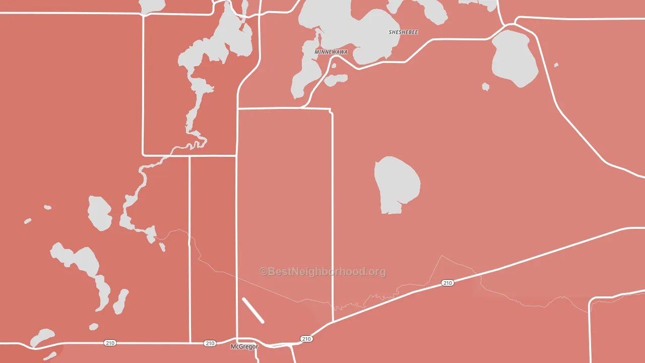 55760, MN block-group political-lean map