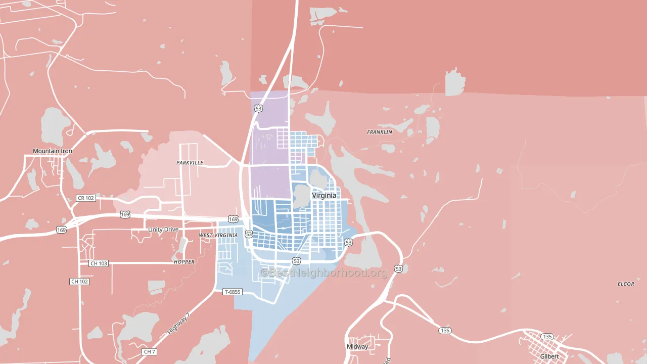 55792, MN block-group political-lean map
