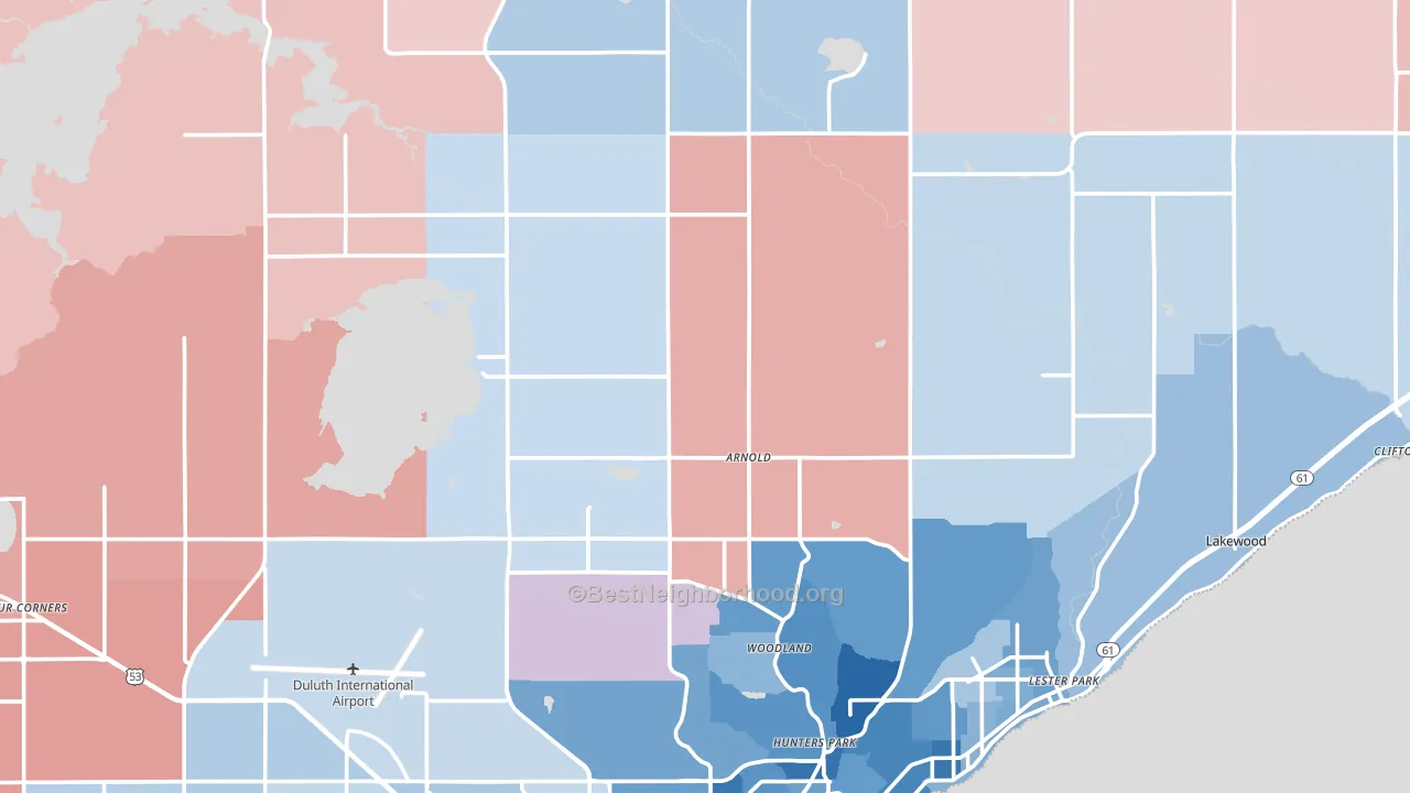 55803, MN block-group political-lean map