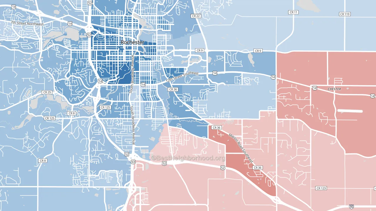 55904, MN block-group political-lean map
