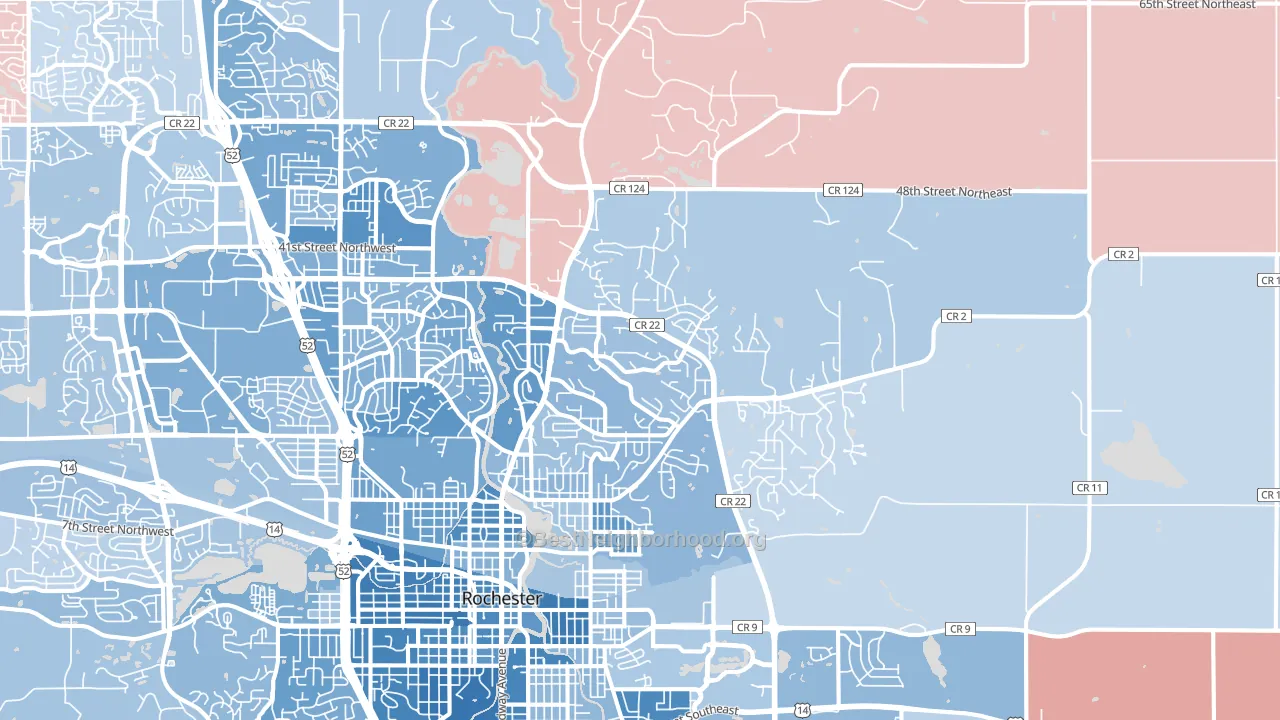 55906, MN block-group political-lean map