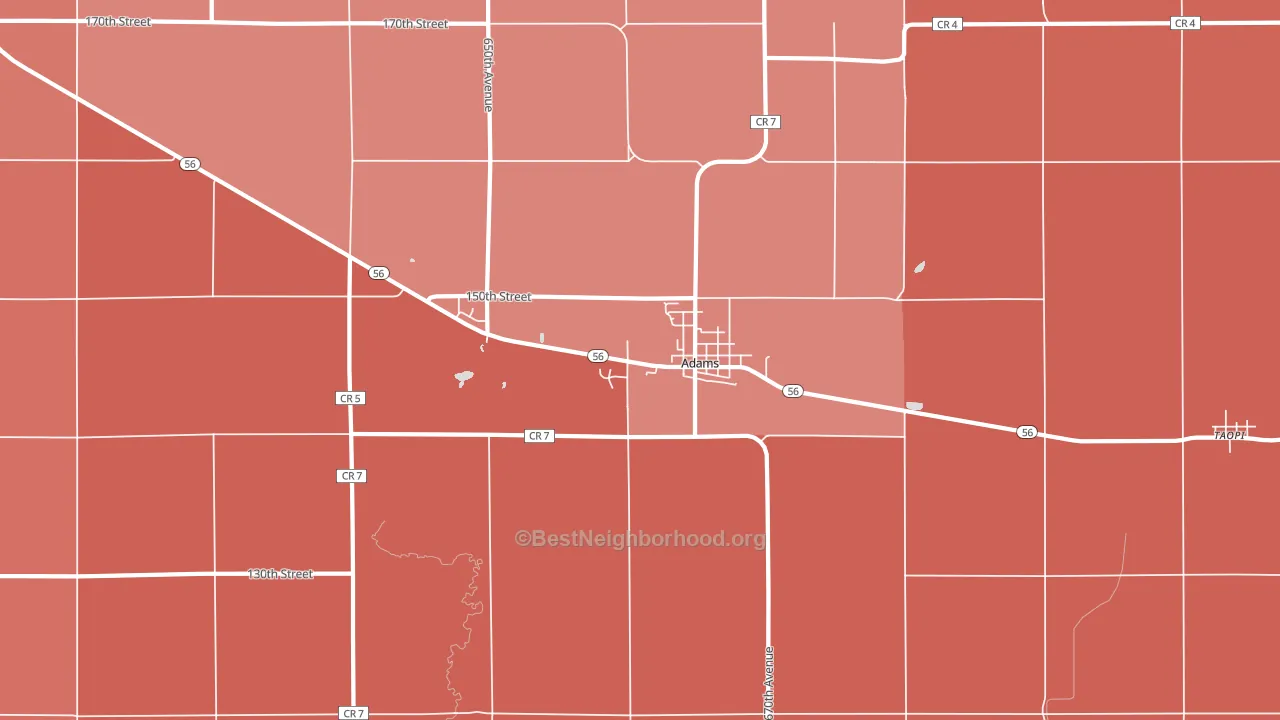 55909, MN block-group political-lean map