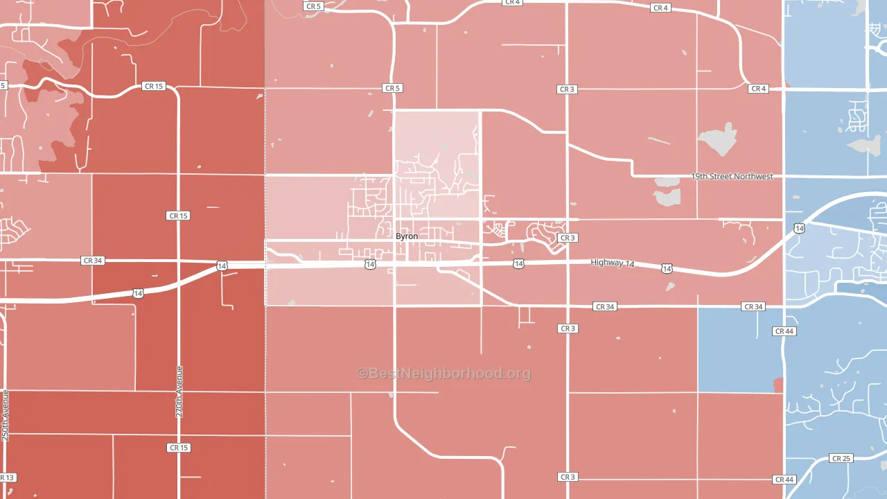 55920, MN block-group political-lean map