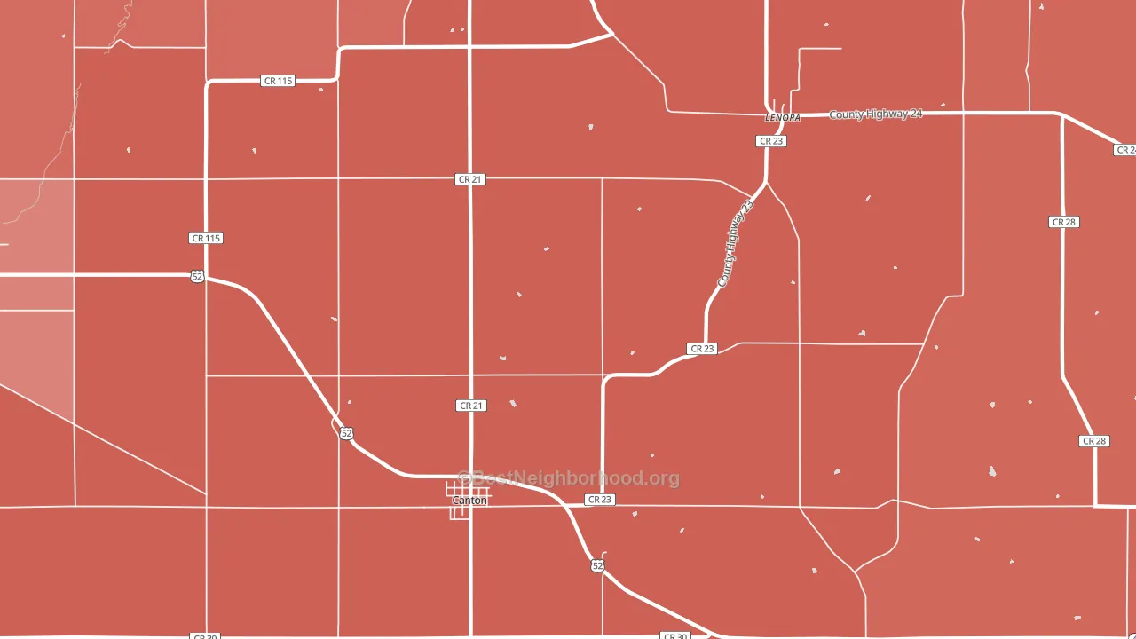 55922, MN block-group political-lean map