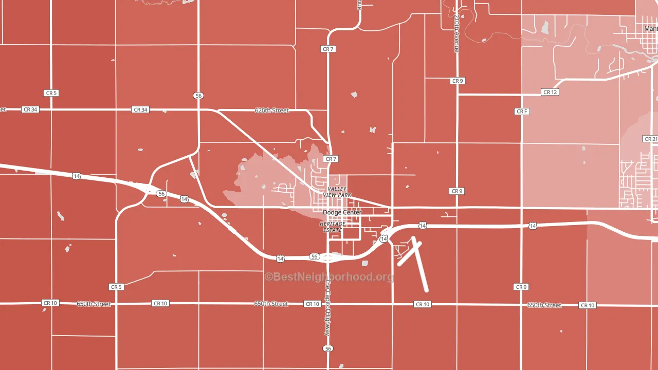 55927, MN block-group political-lean map