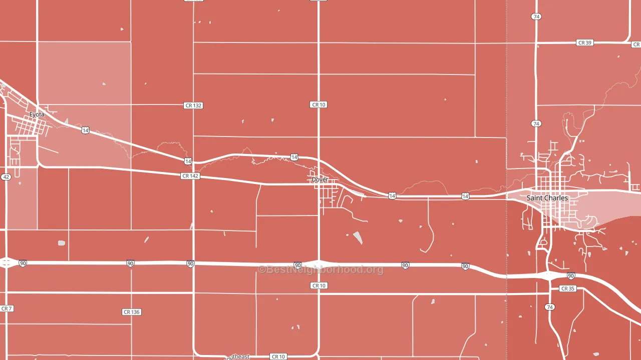 55929, MN block-group political-lean map