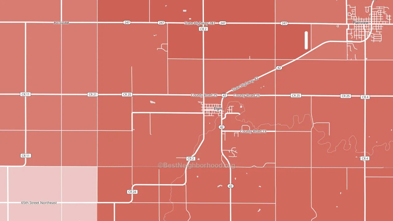 55932, MN block-group political-lean map