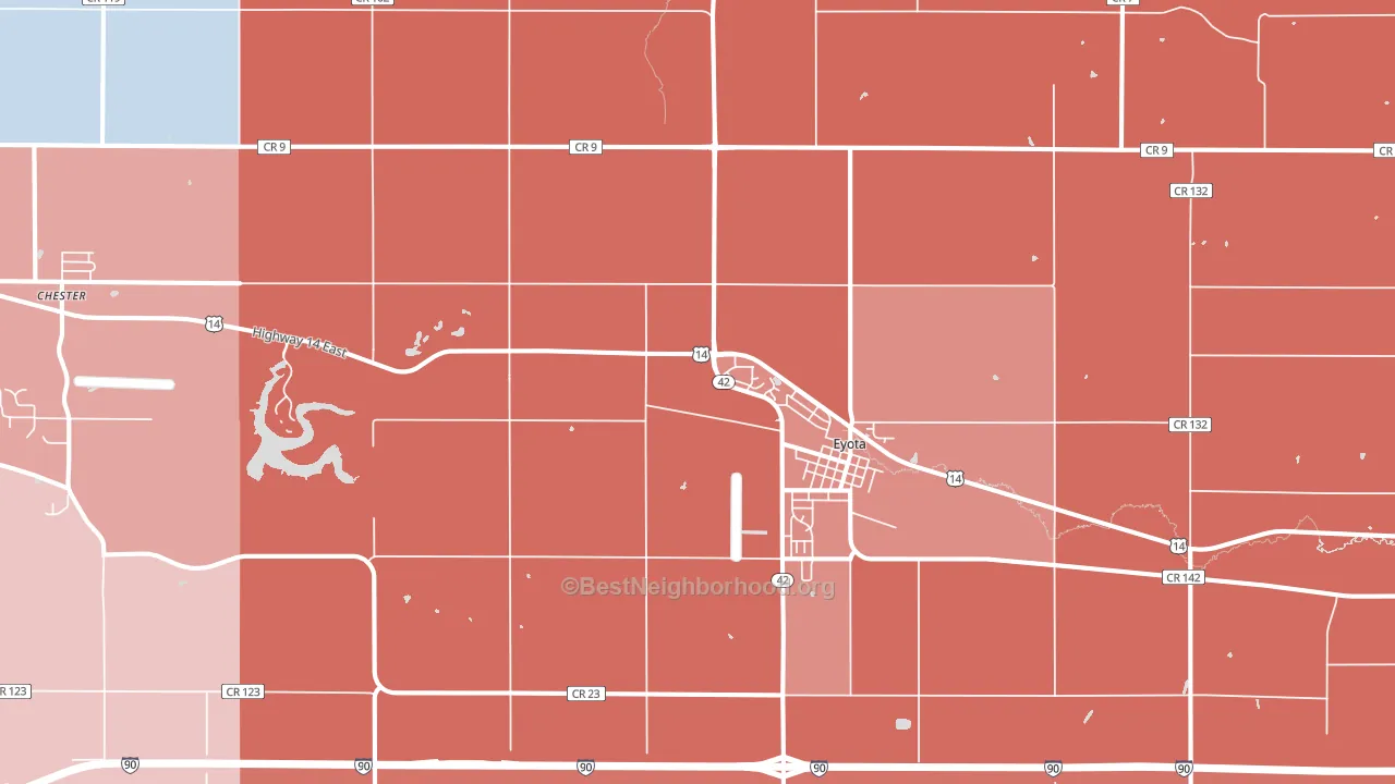 55934, MN block-group political-lean map