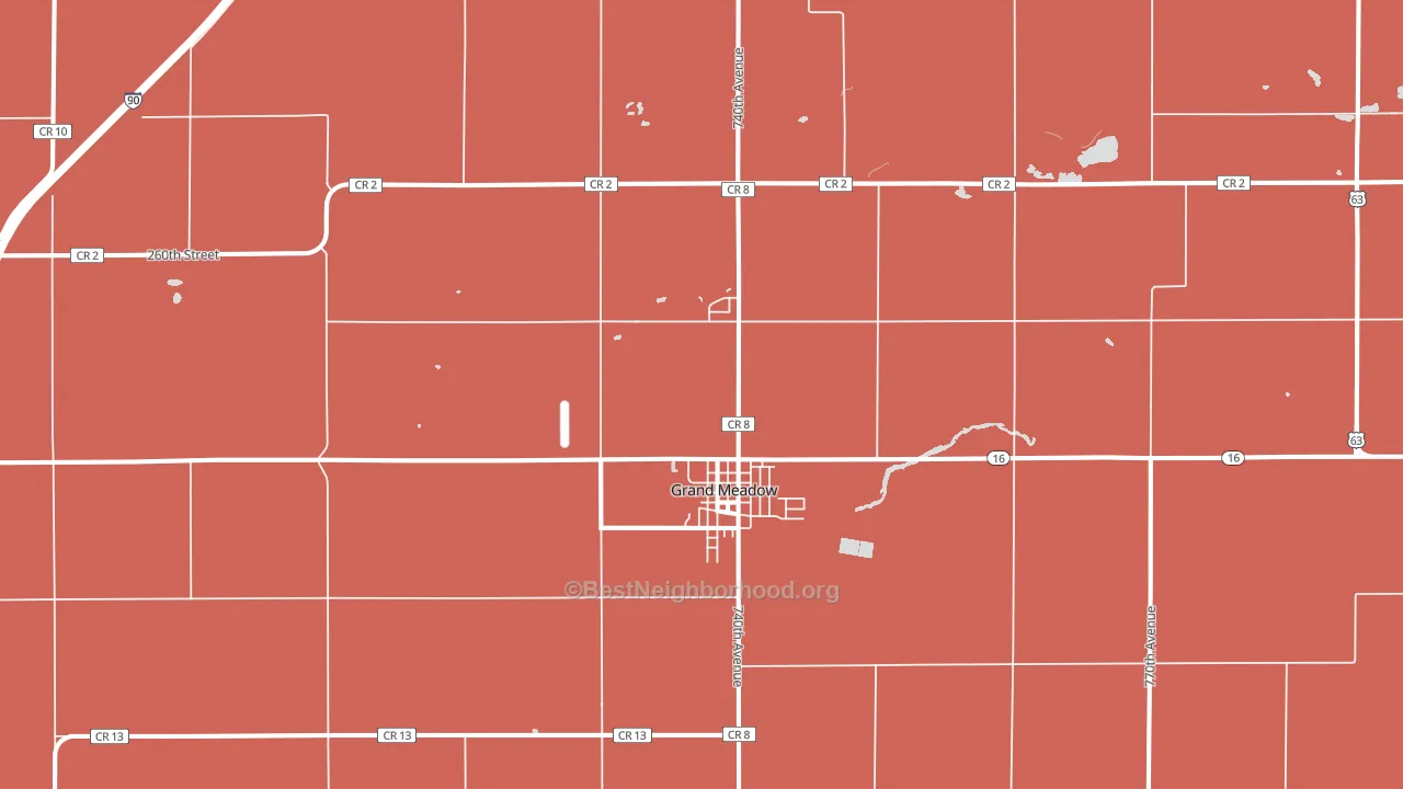 55936, MN block-group political-lean map