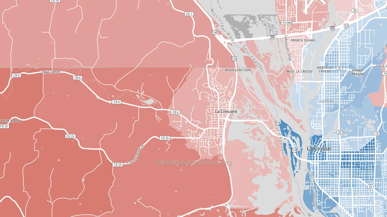 55947, MN block-group political-lean map