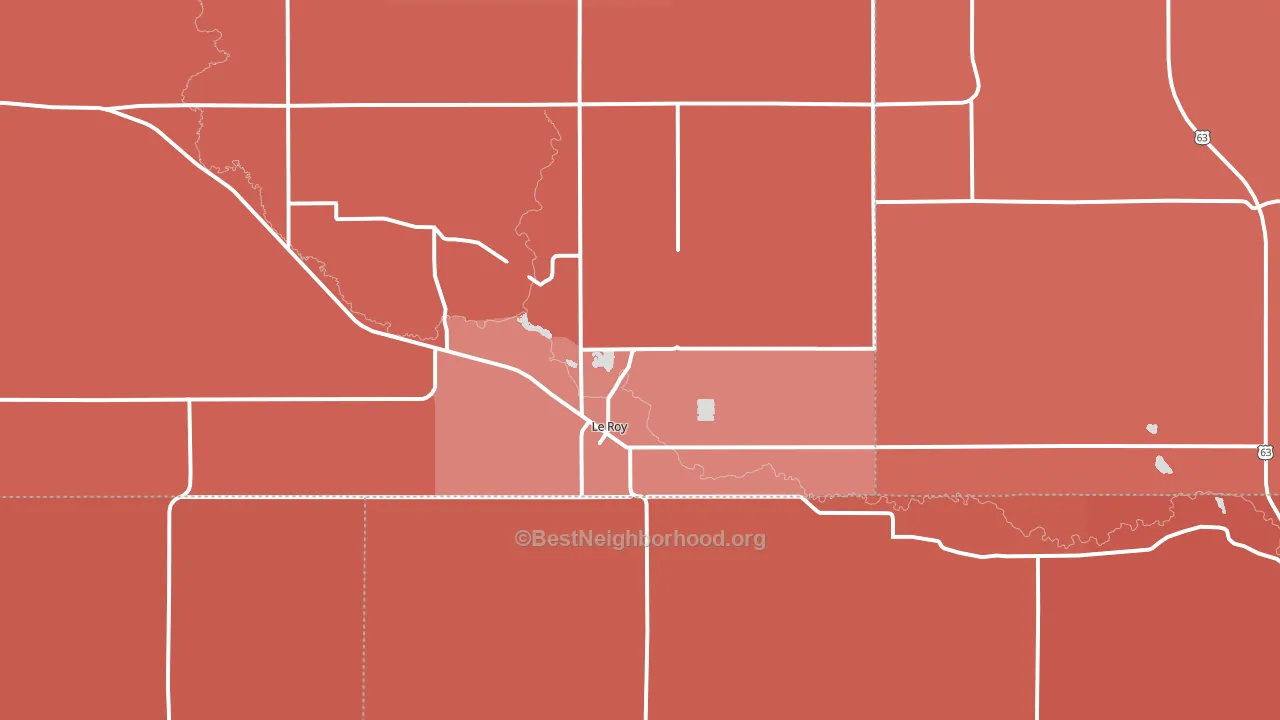55951, MN block-group political-lean map