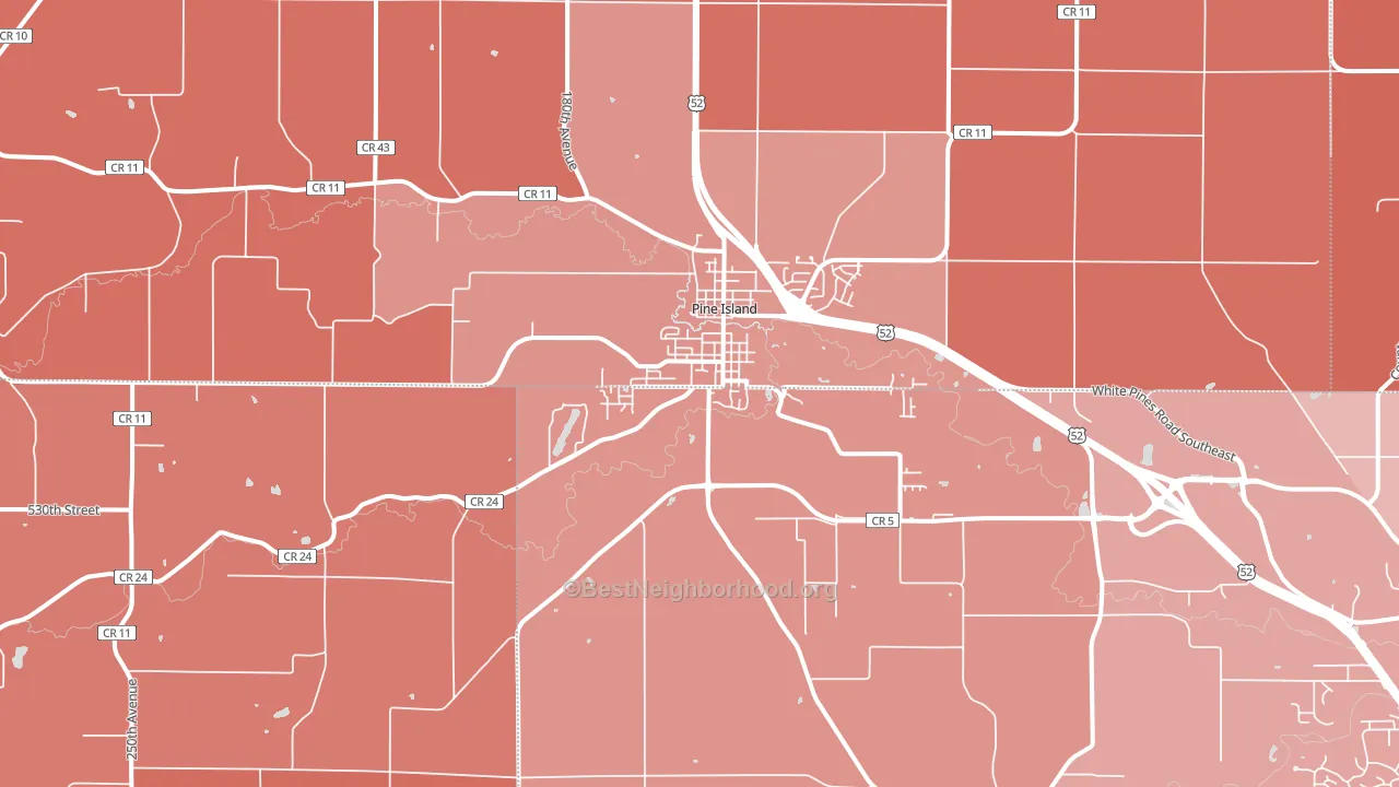 55963, MN block-group political-lean map