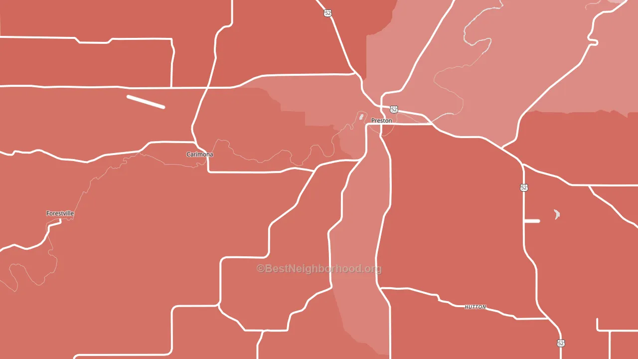 55965, MN block-group political-lean map