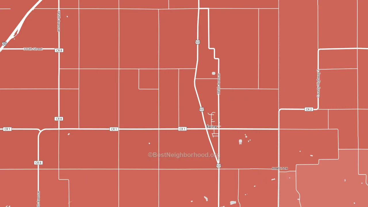55967, MN block-group political-lean map