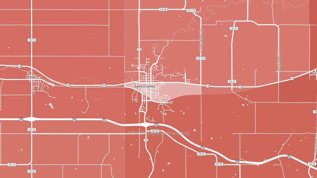 55972, MN block-group political-lean map