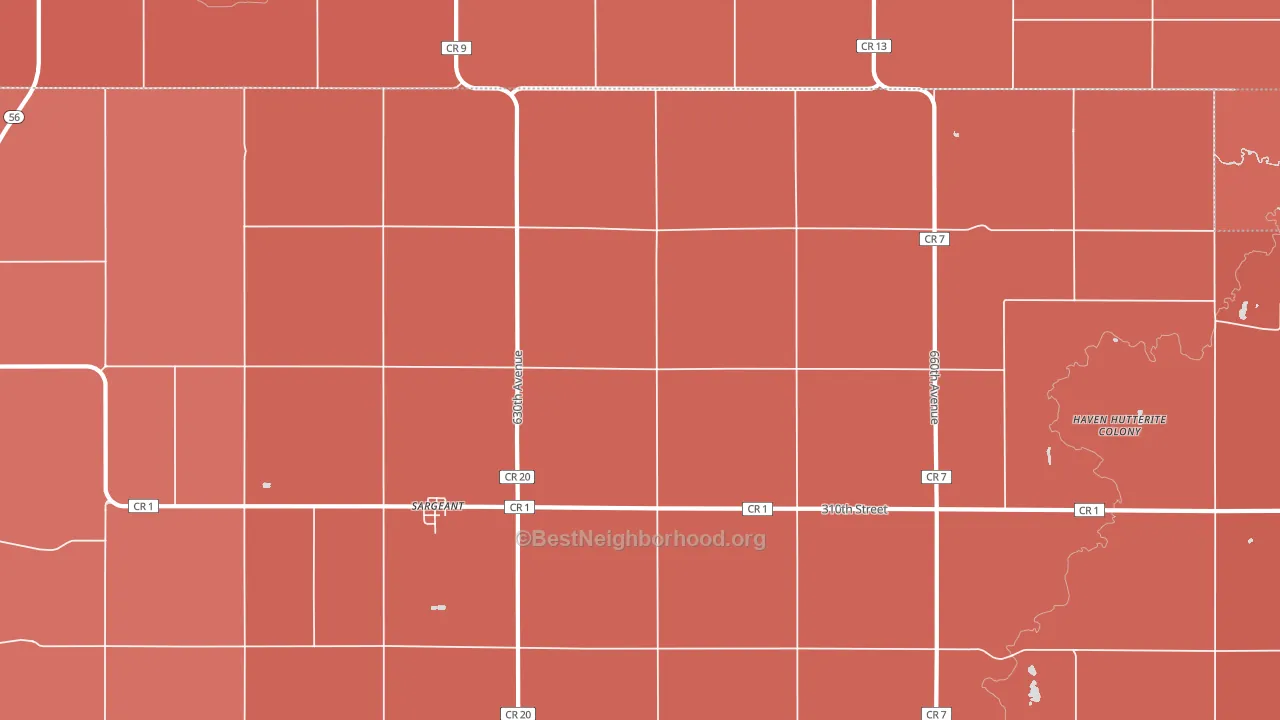 55973, MN block-group political-lean map