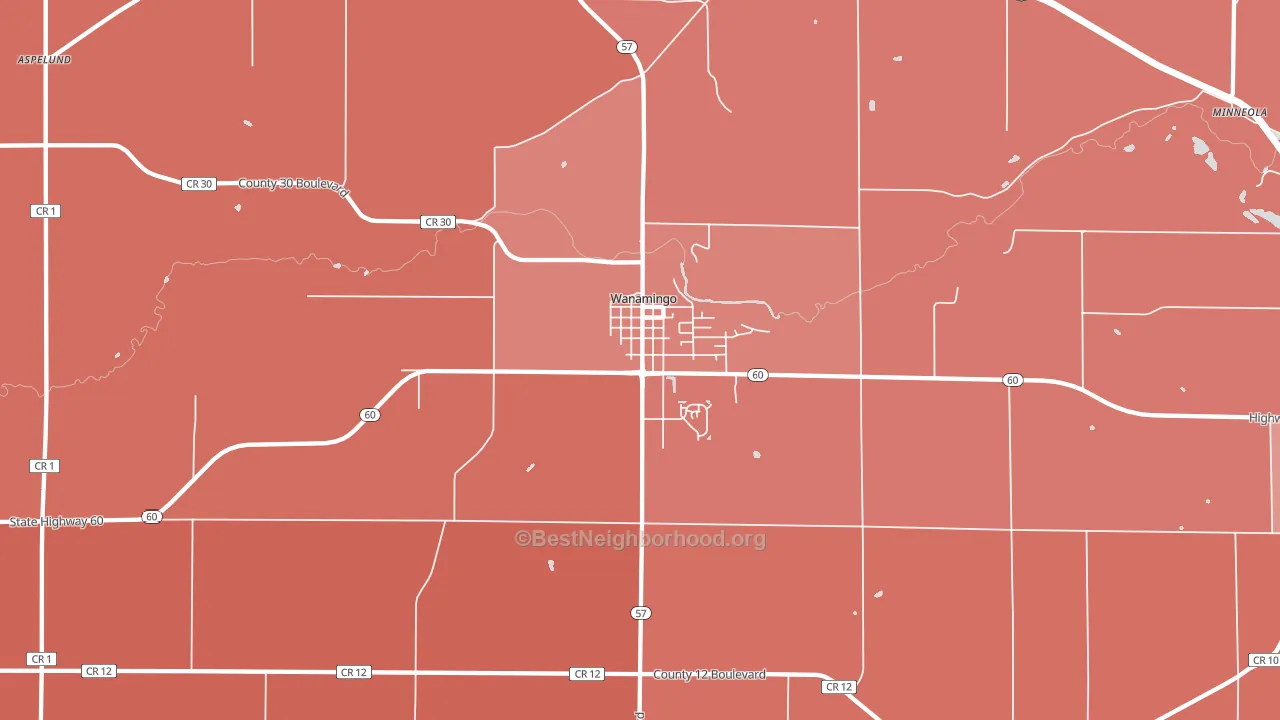 55983, MN block-group political-lean map