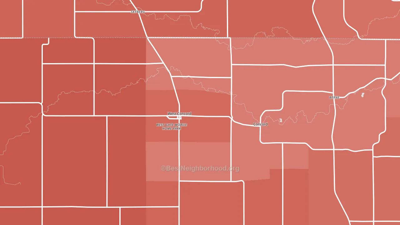 55985, MN block-group political-lean map