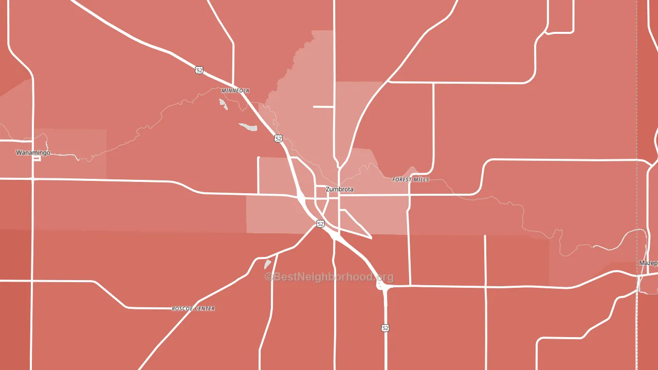 55992, MN block-group political-lean map