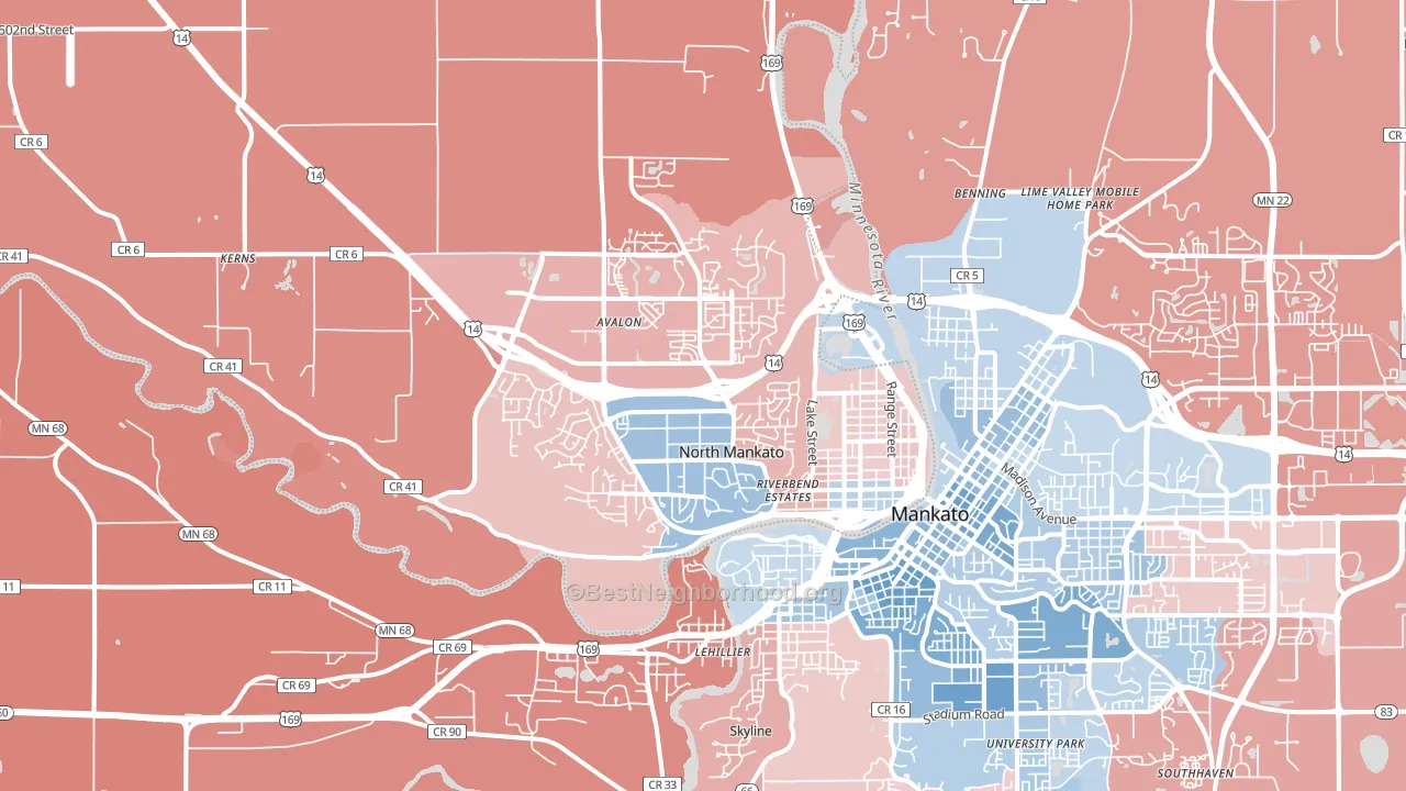 56003, MN block-group political-lean map