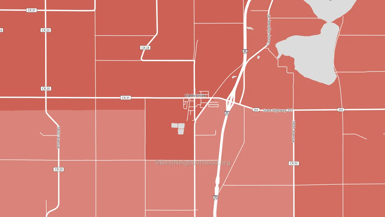 56016, MN block-group political-lean map