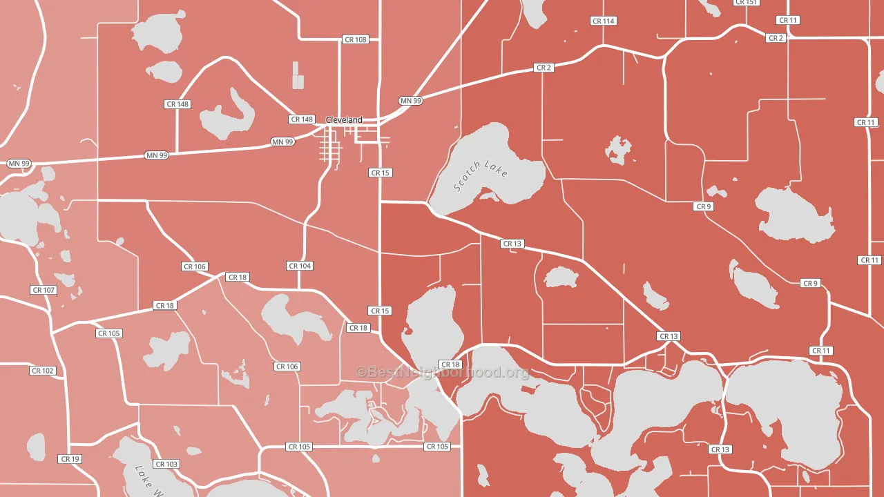 56017, MN block-group political-lean map