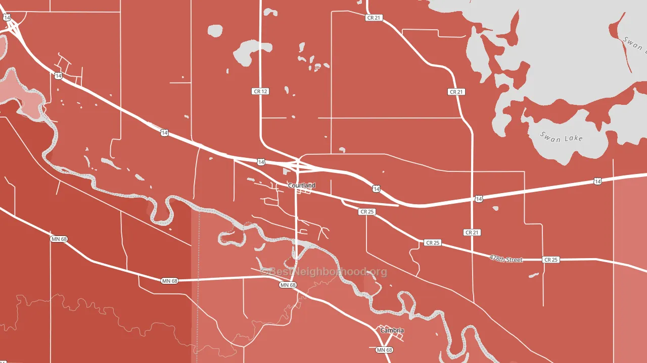 56021, MN block-group political-lean map