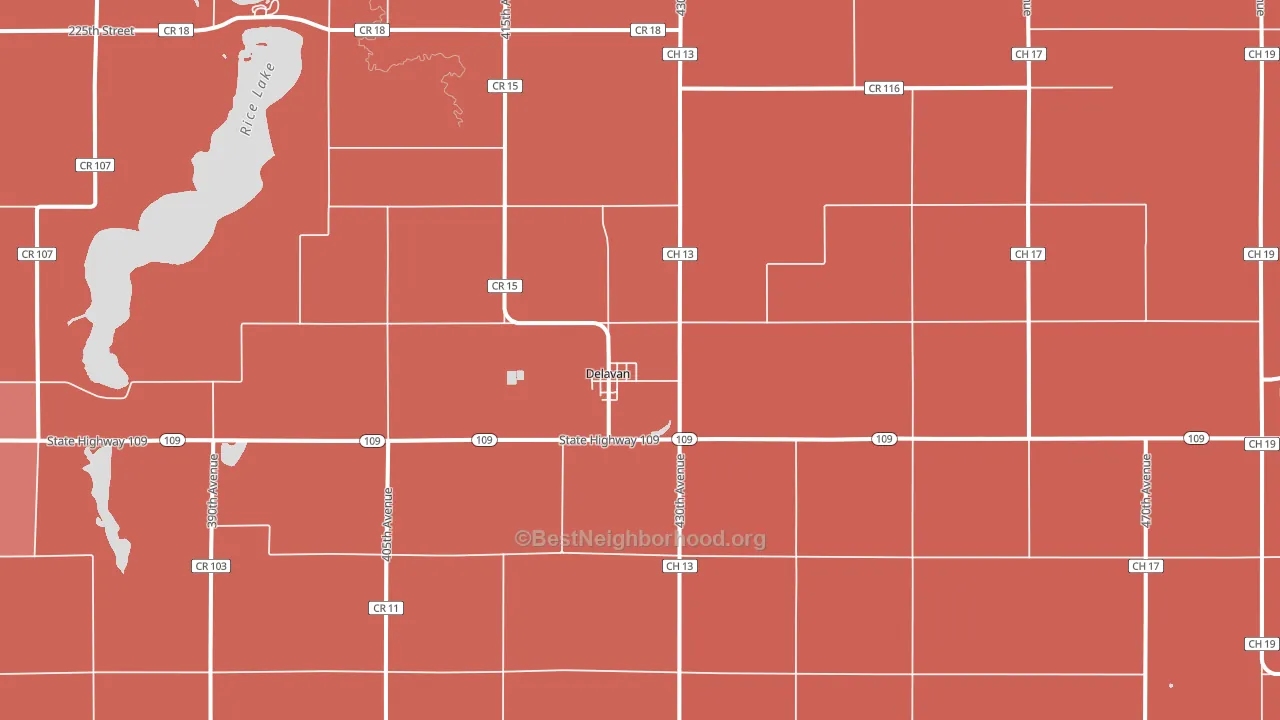56023, MN block-group political-lean map
