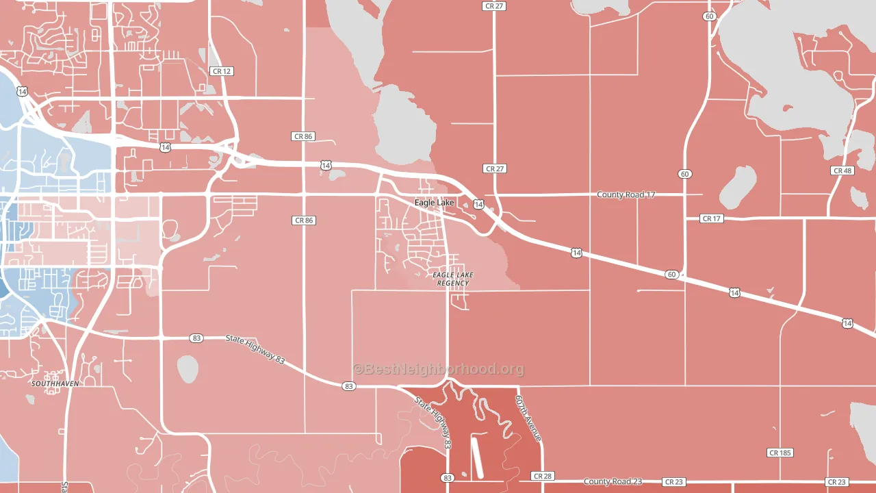 56024, MN block-group political-lean map