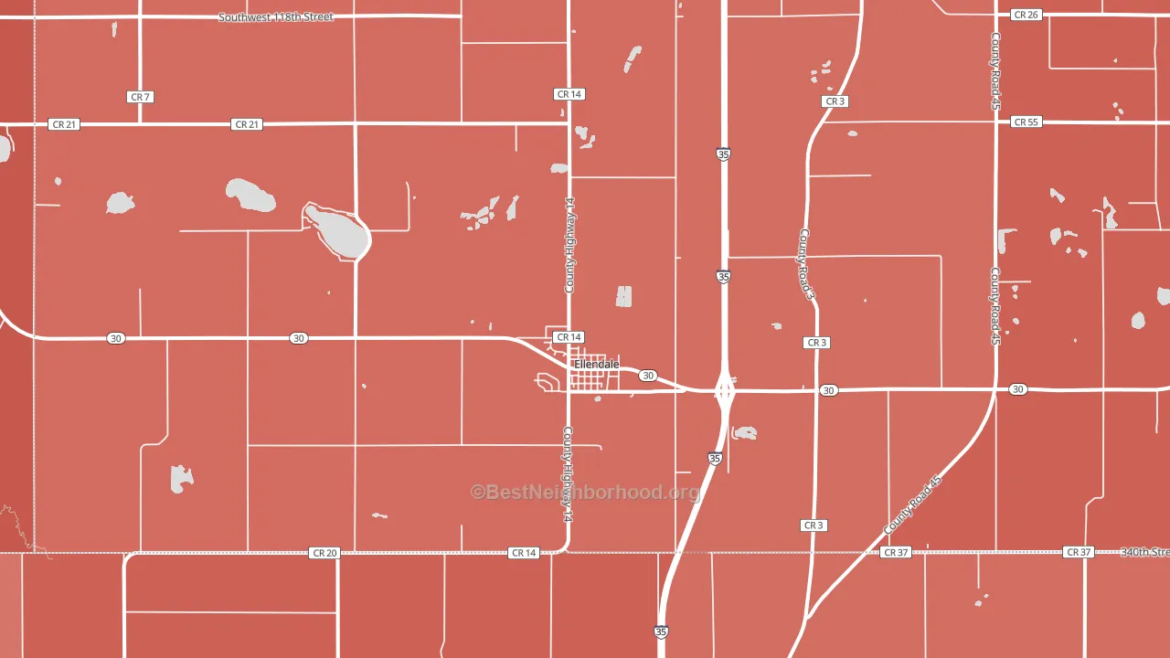 56026, MN block-group political-lean map