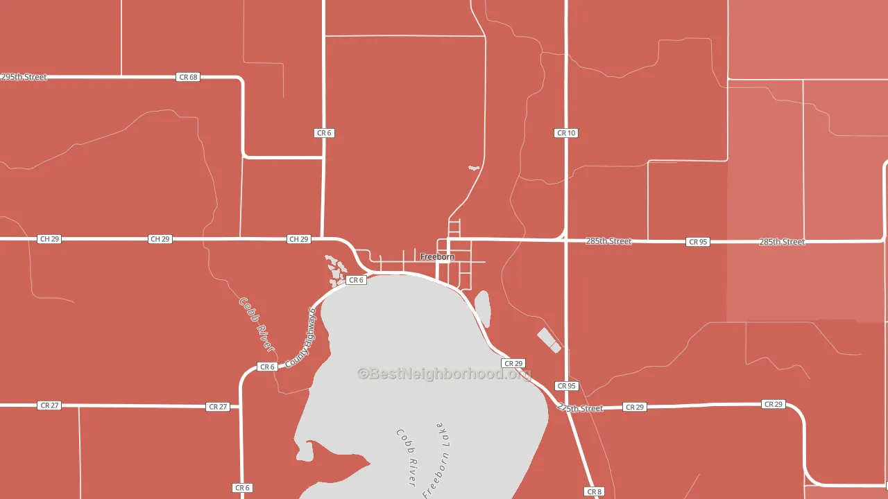 56032, MN block-group political-lean map
