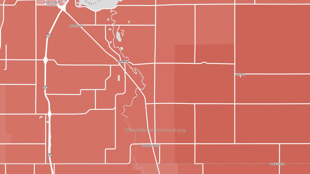 56036, MN block-group political-lean map