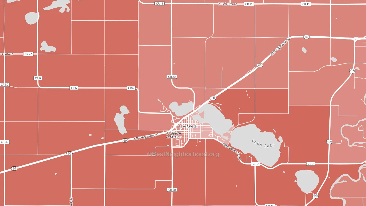 56055, MN block-group political-lean map