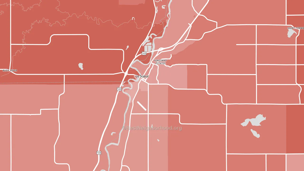 56058, MN block-group political-lean map